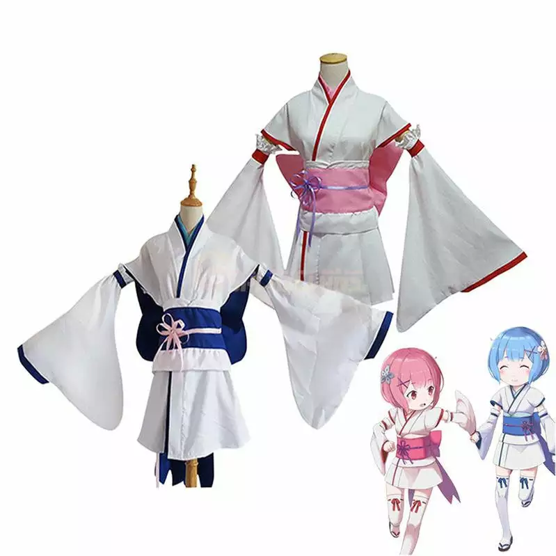 Cosplay Clans Anime Re:Zero Starting Life In Another World Childhood Rem And Ram Kimono Cosplay Costume 3 Cosplay Clans Anime Re:Zero Starting Life In Another World Childhood Rem And Ram Kimono Cosplay Costume