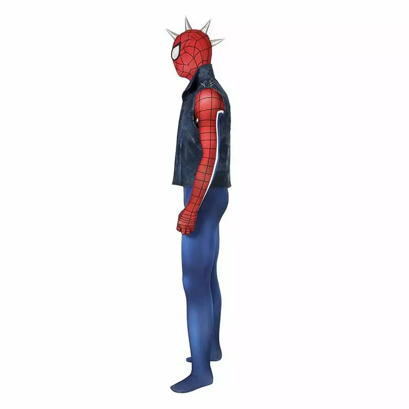 Cosplay Clans Spider-Man PS4 Peter Parker Spiderman Punk Rock Elastic Force Jumpsuit Cosplay Costume With Headgear And Vest Jacket 5 Cosplay Clans Spider-Man PS4 Peter Parker Spiderman Punk Rock Elastic Force Jumpsuit Cosplay Costume With Headgear And Vest Jacket - Image 3