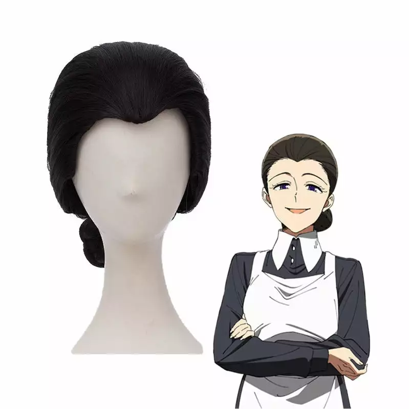 Cosplay Clans Anime The Promised Neverland Mama Isabella Short Black Cosplay Wigs 3 Cosplay Clans Anime The Promised Neverland Mama Isabella Short Black Cosplay Wigs