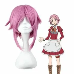 Cosplay Clans Anime SAO Sword Art Online Shinozaki Rika Lisbeth Short Pink Cosplay Wigs