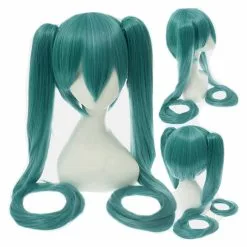 Cosplay Clans Anime VOCALOID Hatsune Miku 120cm Long Straight Double Ponytail Multicolor Bangs Cosplay Wigs -Cosplay Clans Sales WG197 13