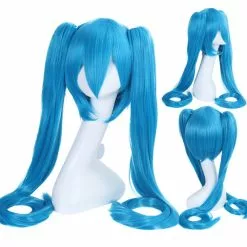 Cosplay Clans Anime VOCALOID Hatsune Miku 120cm Long Straight Double Ponytail Multicolor Bangs Cosplay Wigs -Cosplay Clans Sales WG197 8