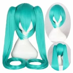 Cosplay Clans Anime VOCALOID Hatsune Miku 120cm Long Straight Double Ponytail Multicolor Bangs Cosplay Wigs -Cosplay Clans Sales WG197 9