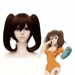 Cosplay Clans Anime The Seven Deadly Sins Diane Short Brown Double Ponytail Cosplay Wigs