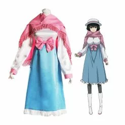 Cosplay Clans Anime Steins Gate 0 Shiina Mayuri White And Blue Dress Cosplay Costume With Scarf